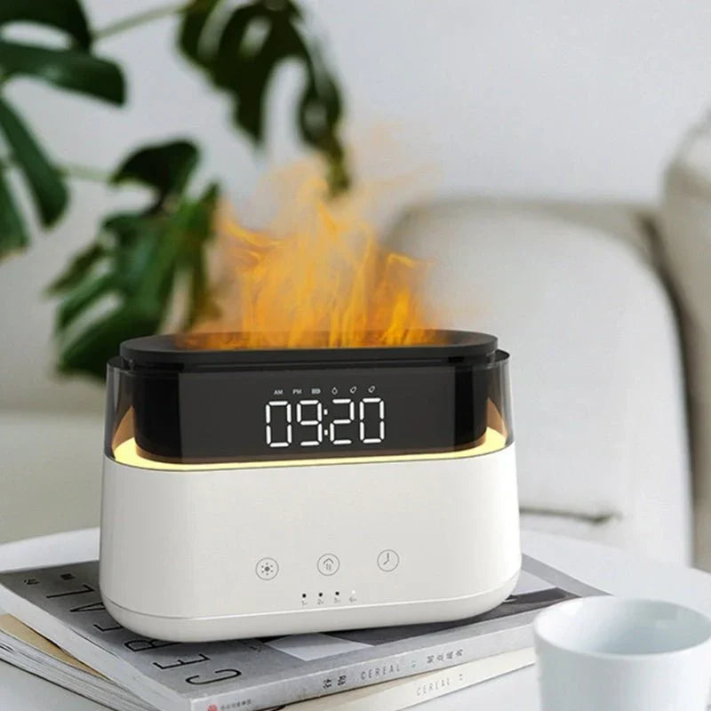 Flame Humidifier With Clock Bedroom Of Intelligent